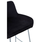 Black Velvet Bar Chair with Low Arms | Tamzin
