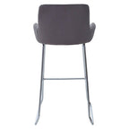 Grey Velvet Bar Chair with Low Arms | Tamzin