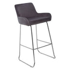 Grey Velvet Bar Chair with Low Arms | Tamzin