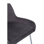 Grey Velvet Bar Chair with Low Arms | Tamzin