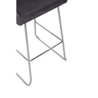 Grey Velvet Bar Chair with Low Arms | Tamzin