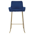 Blue Velvet Bar Chair with Low Arms | Tamzin