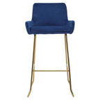 Blue Velvet Bar Chair with Low Arms | Tamzin