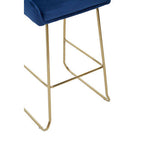 Blue Velvet Bar Chair with Low Arms | Tamzin
