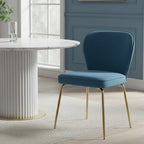 Blue Velvet Curved Back Dining Chair | Tamzin