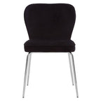 Curved Black Chrome Finish Dining Chair | Tamzin