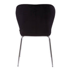 Curved Black Chrome Finish Dining Chair | Tamzin