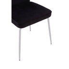 Curved Black Chrome Finish Dining Chair | Tamzin