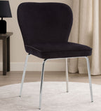 Curved Black Chrome Finish Dining Chair | Tamzin