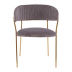Mink Velvet Channel Tufted Dining Chair | Tamzin