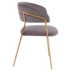 Mink Velvet Channel Tufted Dining Chair | Tamzin
