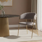 Mink Velvet Channel Tufted Dining Chair | Tamzin