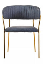 Dark Grey Faux Leather Dining Chair | Tamzin