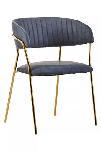 Dark Grey Faux Leather Dining Chair | Tamzin