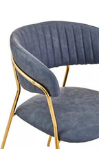 Dark Grey Faux Leather Dining Chair | Tamzin