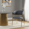 Dark Grey Faux Leather Dining Chair | Tamzin