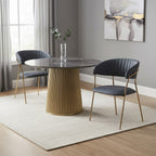 Dark Grey Faux Leather Dining Chair | Tamzin