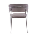 Mink Velvet Channel Tufted and Chrome Finish Dining Chair | Tamzin