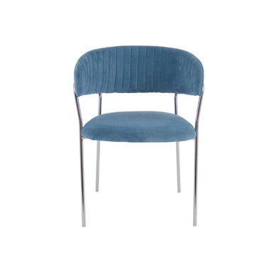 Blue Channel Chrome Finish Dining Chair | Tamzin