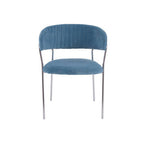 Blue Channel Chrome Finish Dining Chair | Tamzin