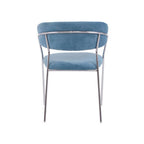 Blue Channel Chrome Finish Dining Chair | Tamzin