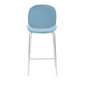 Blue Velvet Chrome Finish Bar Chair | Tamzin