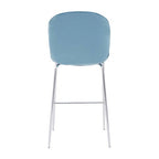 Blue Velvet Chrome Finish Bar Chair | Tamzin
