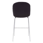 Black Velvet Chrome Finish Bar Chair | Tamzin