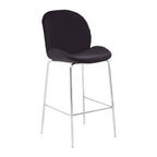 Black Velvet Chrome Finish Bar Chair | Tamzin