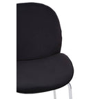 Black Velvet Chrome Finish Bar Chair | Tamzin