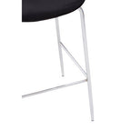 Black Velvet Chrome Finish Bar Chair | Tamzin