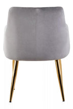 Mink Velvet Quilted Dining Chair with Gold Finish Legs | Tamzin