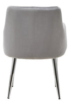 Mink Velvet Quilted Dining Chair with Chrome Finish Legs | Tamzin
