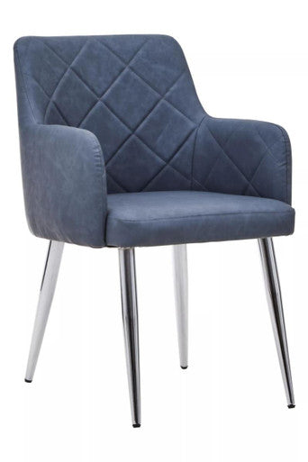 Dark Grey and Chrome Dining Chair | Tamzin