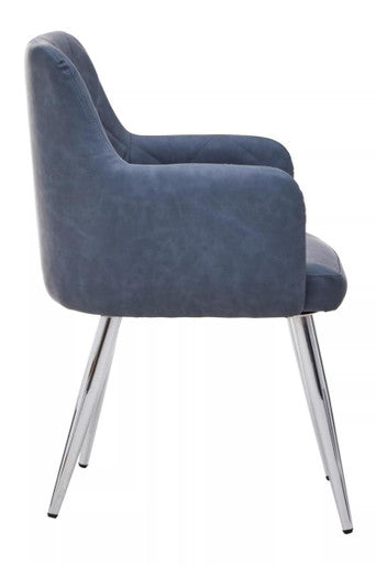 Dark Grey and Chrome Dining Chair | Tamzin
