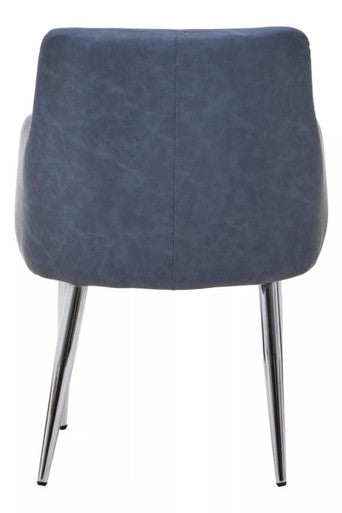 Dark Grey and Chrome Dining Chair | Tamzin