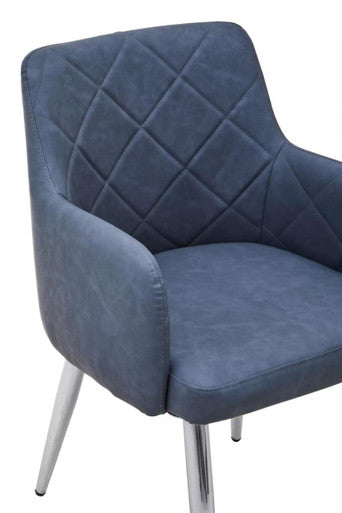 Dark Grey and Chrome Dining Chair | Tamzin