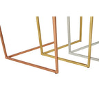 Nest of 3 Assorted Hexagonal Nesting Table with Metallic Tops | Rabia