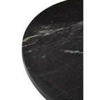 Black Marble Top Side Table with Antique Brass Iron Pole | Rany
