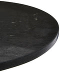 Black Marble Top Side Table with Antique Brass Iron Pole | Rany