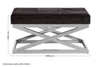 Hair on Leather Cross Base Bench | Kensington Townhouse