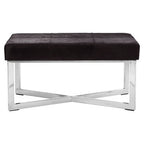 Black Hair on Leather Leather Bench | Kensington Townhouse