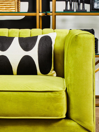 3 Seater Green Velvet Sofa, Brasa