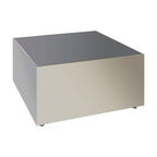 Black Tempered Glass Top Coffee Table with Silver Square Chrome Finish Frame | Carlox