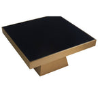 Black Tempered Glass Coffee Table with Gold Square Finish Stainless Steel Base | Carlox