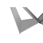 Silver Tempered Glass Top Dining Table with Silver Chrome Legs | Carlox