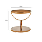 Glass Round Side Table with Gold Rose Finish | Tula