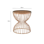 Gold Round Hourglass Base Side Table with Glass Top | Tula