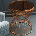 Gold Round Hourglass Base Side Table with Glass Top | Tula