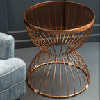 Gold Round Hourglass Base Side Table with Glass Top | Tula